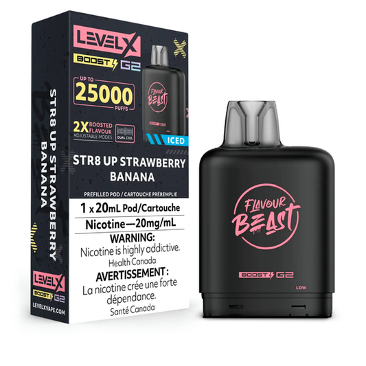 Level X Boost G2 25K Str8 Up Strawberry Banana